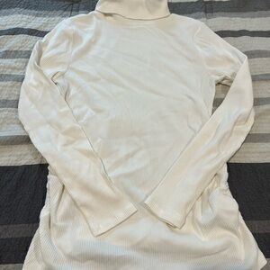 Old Navy Cream Ribbed Maternity Turtleneck